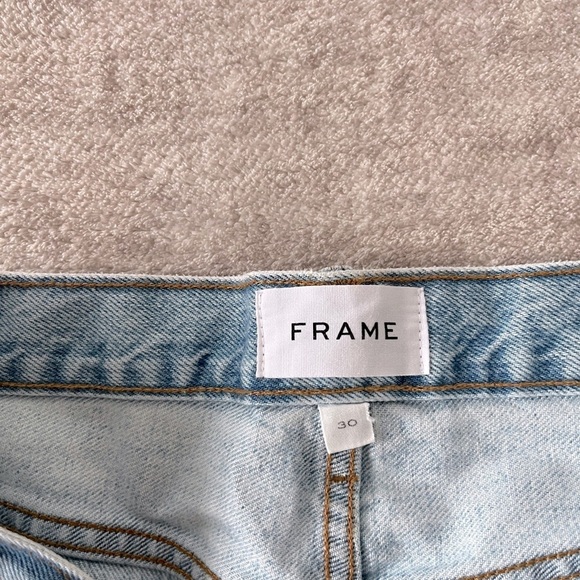 Frame Denim Le Original Mending Patch Rework Jeans Straight Relaxed Fit Size 30 - Picture 3 of 5